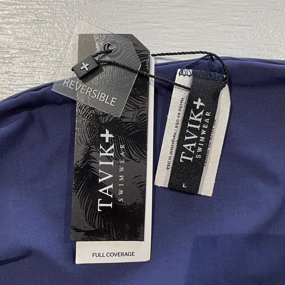 New Tavik Reversible Ribbed Full Coverage Bikini Bottom Dark Blue Size Large - Picture 8 of 10